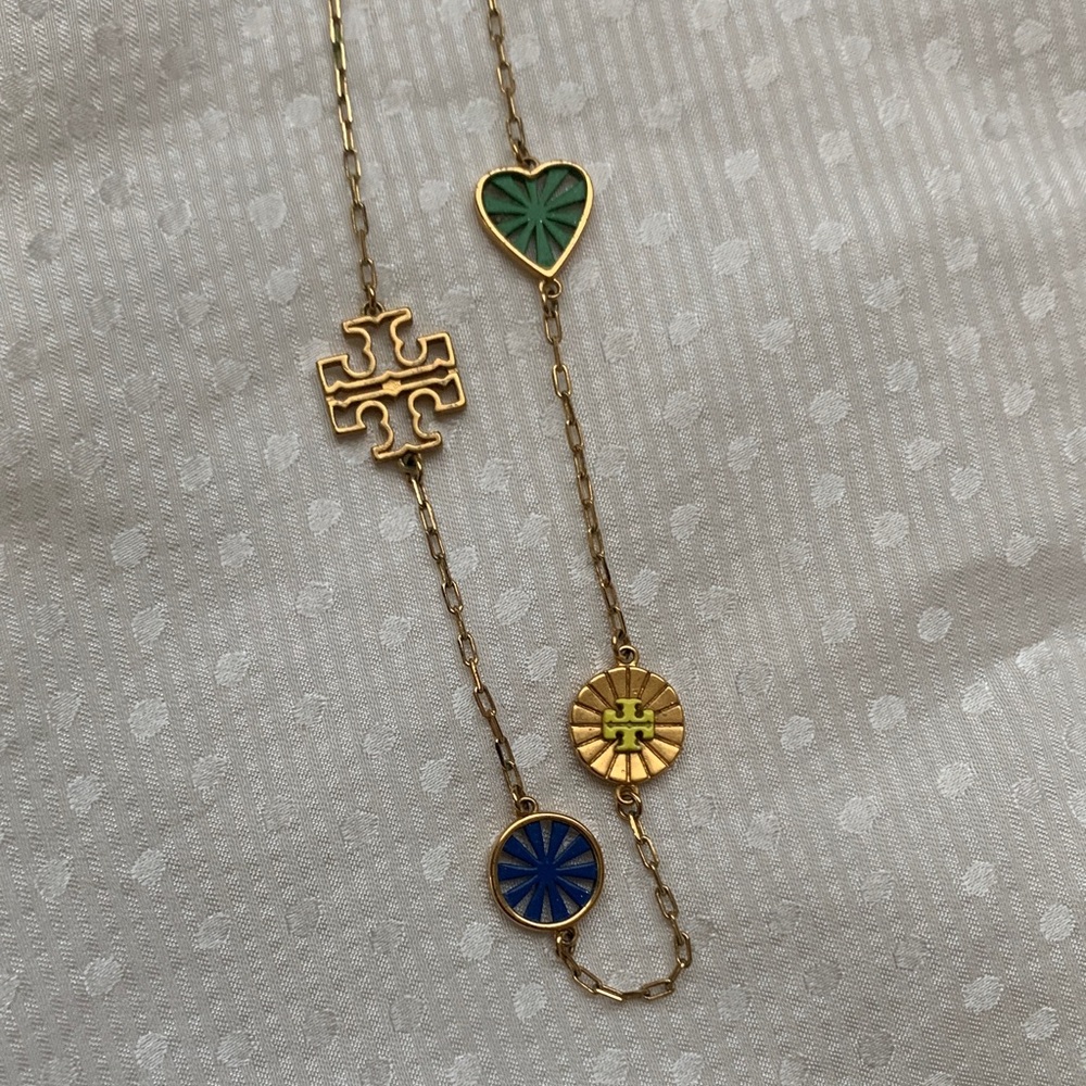 Tory Burch Gold and Multicolor Charm Necklace - Picture 2 of 3